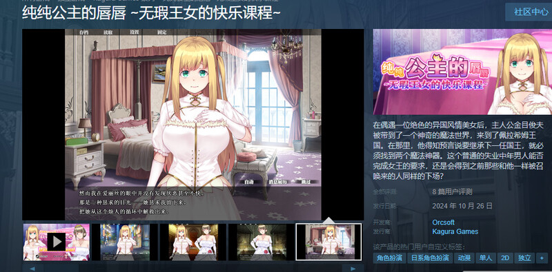 ST10月新作【拔作ADV/爆乳巨乳/初体验】纯纯公主的唇唇 ~无瑕王女的快乐课程~(Pure Pure Pero Pero Princess)V1.0 STEAM官中【1.50G】