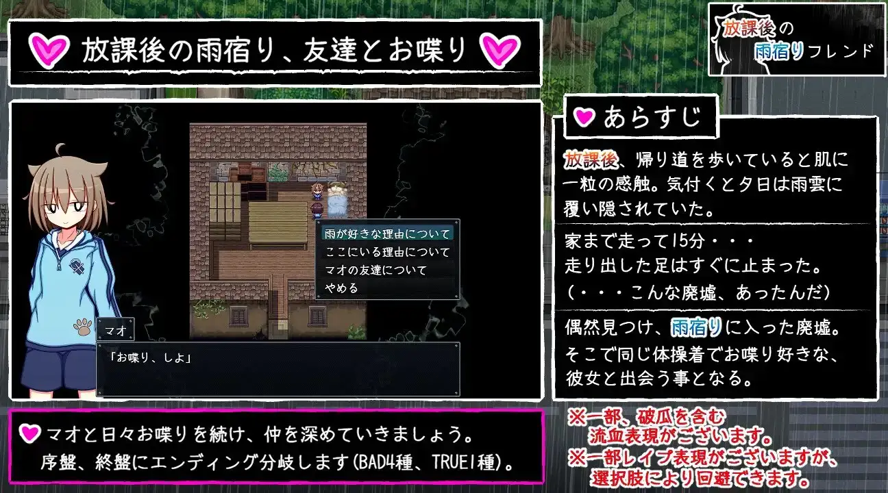 新作[互动RPG/背德] 放学后的避雨朋友 放課後の雨宿りフレンド AI汉化版 [510M]