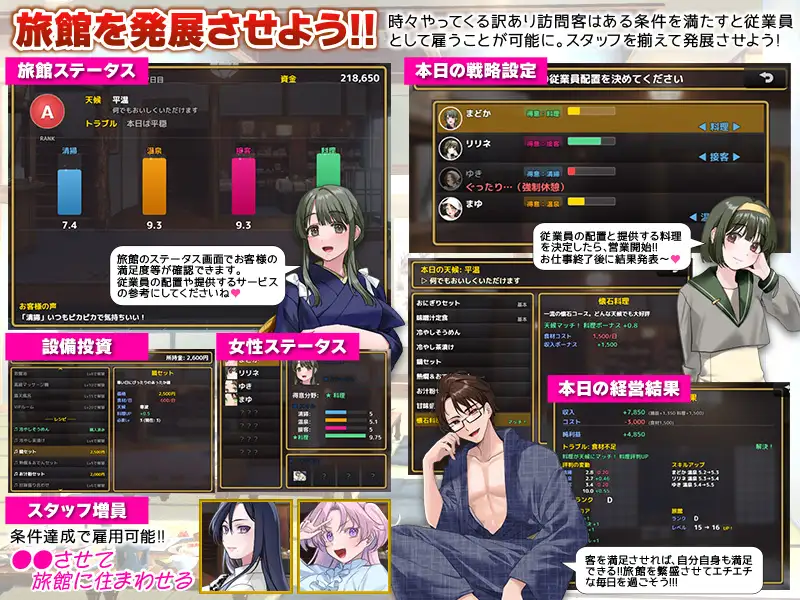 新作[日式RPG/后宫/西瓜肚] 让色色温泉旅馆生意兴隆的经营游戏 欢迎来到星空温泉！ エロエロ温泉旅館を繁盛させる経営ゲーム ほしぞら温泉においでませませ！ AI汉化版 [500M]