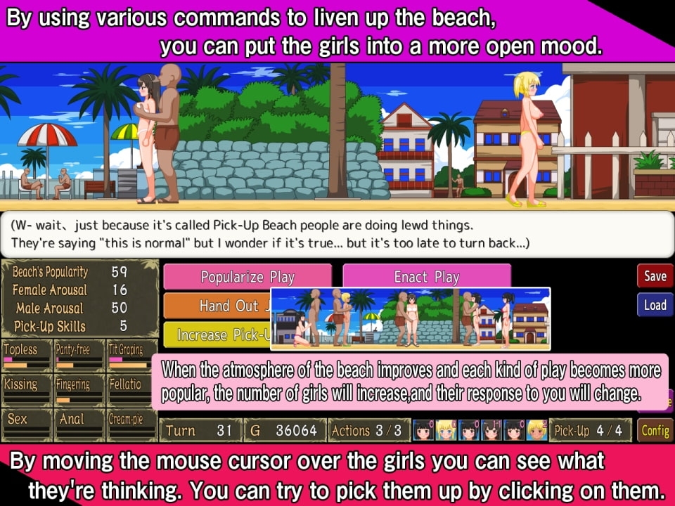 新官中[日式SLG] 把搭讪海滩打造成疯狂啪啪的裸体海滩！Let’s Turn Pick-Up Beach to a Nudist Fucking Beach! v1.06 官方中文版 [310M]