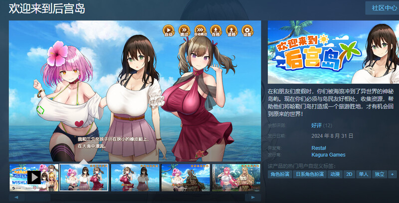 [日式SLG/后宫/巨乳爆乳] 欢迎来到后宫岛! ハーレム島へようこそ! V1.01 STEAM官中版 [1.60G]