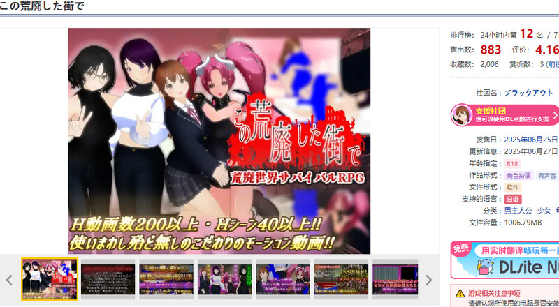 DL6月新作【回合RPG/末世/动态】在这片荒废的街道上（この荒廃した街で）ver1.1 AI汉化版 [1.80G]
