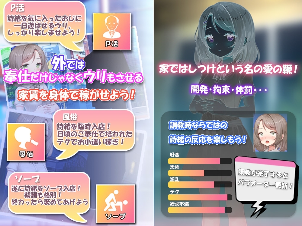 新作[日式SLG/互动养成/援交露出] 将纯真少女调教成我喜欢的模样～收留无家可归的少女并进行情色开发！宠爱还是欺凌全凭我的喜好～ 無垢な少女を俺好みに染めるまで～家なき少女を拾ってえっちに開発！ 甘やかすも虐めるもすべては俺次第～ AI汉化版 [1.5G]